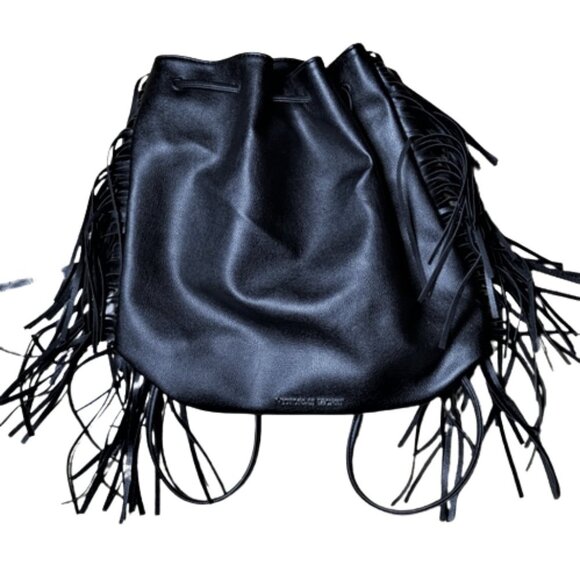 Victoria's Secret black bucket backpack with fringe, limited edition - Picture 5 of 7